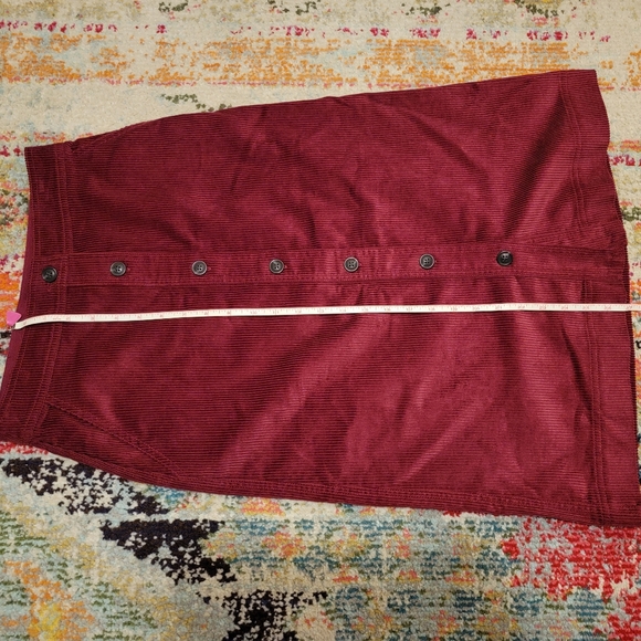 Red Corduroy Midi Skirt - Picture 5 of 5